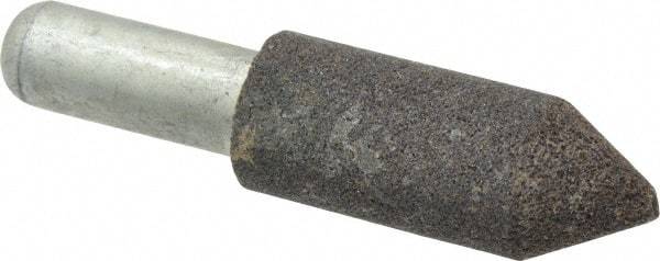 Grier Abrasives - 3/4" Diam 80 Grit 60° Included Angle Center Lap - Aluminum Oxide, Medium Grade, Extra Hard Density, Shank Mounted - A1 Tooling