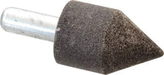 Grier Abrasives - 1-1/4" Diam 80 Grit 60° Included Angle Center Lap - Aluminum Oxide, Medium Grade, Extra Hard Density, Shank Mounted - A1 Tooling