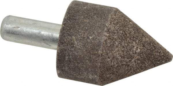 Grier Abrasives - 1-1/2" Diam 80 Grit 60° Included Angle Center Lap - Aluminum Oxide, Medium Grade, Extra Hard Density, Shank Mounted - A1 Tooling