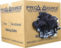 PRO-SOURCE - Reclaimed Cotton Polishing and Dust Cloths - Assorted Colors, Flannel, Low Lint, 10 Lbs. at 3 to 4 per Pound, Box - A1 Tooling