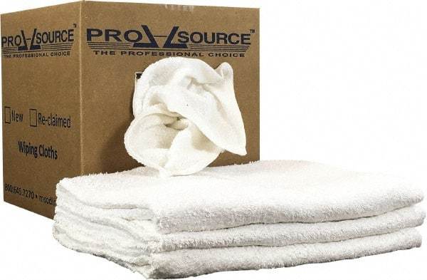 PRO-SOURCE - 40 Inch Long Virgin Terry Cotton Towels - White, Terry Cloth, Medium Lint, Box - A1 Tooling