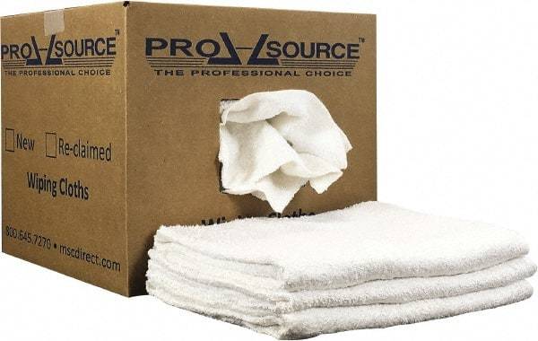 PRO-SOURCE - 40 Inch Long Virgin Terry Cotton Towels - White, Terry Cloth, Low Lint, Box - A1 Tooling