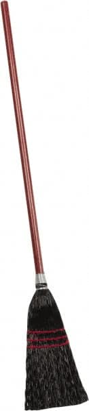 PRO-SOURCE - 40" OAL Polypropylene Bristle Corn Broom - 30" Handle Length, Wood Handle, 8" Wide, Water Resistance - A1 Tooling