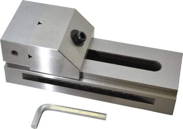 Interstate - 3-1/2" Jaw Width, 4-7/8" Jaw Opening Capacity, 1-9/16" Jaw Height, Toolmaker's Vise - Flat Jaw, 0.0002" Parallelism, 0.0002" Squareness, 9-1/4" OAL x 3.3" OAH - A1 Tooling