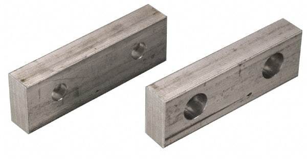 Snap Jaws - 4" Wide x 1.155" High x 0.55" Thick, Step Vise Jaw - Hard, Steel, Fixed Jaw, Compatible with 4" Vises - A1 Tooling