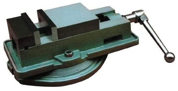 Interstate - 4" Jaw Width, 3-7/8" Jaw Opening Capacity, Horizontal Swivel Machine Vise - Manual Operation, 4,496 Lb Capacity, 1 Station, 12.97" Long x 3.7" High x 1-13/64" Deep, 1-1/8" Jaw Height, Cast Iron - A1 Tooling