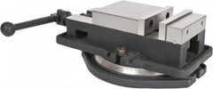 Interstate - 5" Jaw Width, 4-19/32" Jaw Opening Capacity, Horizontal Swivel Machine Vise - Manual Operation, 4,945 Lb Capacity, 1 Station, 14.3" Long x 3.95" High x 1-11/32" Deep, 0.98" Jaw Height, Cast Iron - A1 Tooling