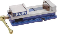 Kurt - 10" Jaw Width, 9-3/4" Jaw Opening Capacity, Horizontal Stationary Machine Vise - Manual Operation, 26,277 Lb Capacity, 1 Station, 29.19" Long x 6-13/16" High x 2-15/16" Deep, 2-1/2" Jaw Height, 80,000 psi Max Clamp Force, Ductile Iron - A1 Tooling