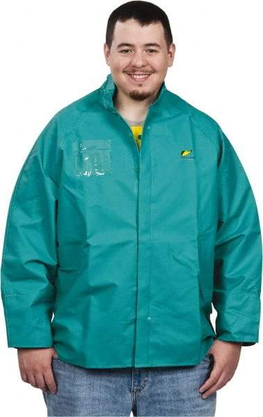 OnGuard - Size 2XL, Green, Chemical, Rain, Flame Resistant/Retardant Jacket - 62" Chest, 1 Pocket - A1 Tooling