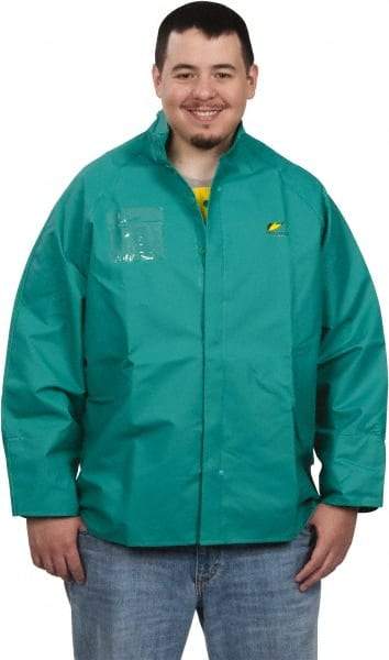 OnGuard - Size 3XL, Green, Chemical, Rain, Flame Resistant/Retardant Jacket - 66" Chest, 1 Pocket - A1 Tooling