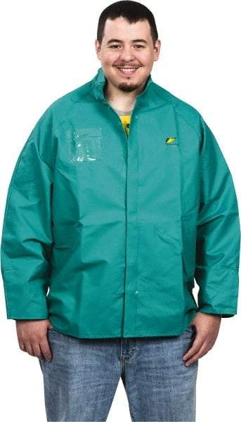 OnGuard - Size 4XL, Green, Chemical, Rain, Flame Resistant/Retardant Jacket - 70" Chest, 1 Pocket - A1 Tooling