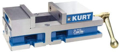 Kurt - 6" Jaw Width, 4" Jaw Opening Capacity, Horizontal Stationary Machine Vise - Reverse Manual Operation, 6,356 Lb Capacity, 1 Station, 14.88" Long x 4.6720" High x 1-31/64" Deep, 1.735" Jaw Height, 80 Lb Max Clamp Force - A1 Tooling