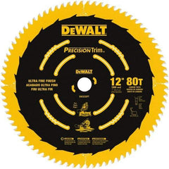 DeWALT - 12" Diam, 1" Arbor Hole Diam, 80 Tooth Wet & Dry Cut Saw Blade - Carbide-Tipped, Finishing Action, Standard Round Arbor - A1 Tooling