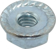 Value Collection - #8-32, 15/32" Flange Diam, Serrated Flange Nut - Grade Grade 2 Steel, Zinc-Plated Finish, 0.203" Flange Height - A1 Tooling