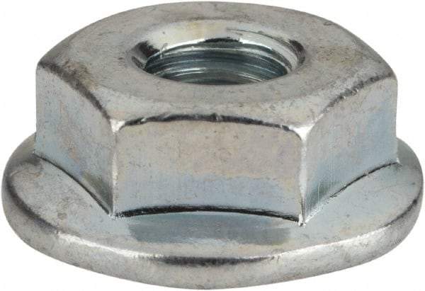 Value Collection - #12-24, 19/32" Flange Diam, Serrated Flange Nut - Grade Grade 2 Steel, Zinc-Plated Finish, 0.236" Flange Height - A1 Tooling