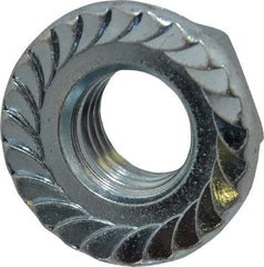 Value Collection - 5/8-11, 1-9/32" Flange Diam, Serrated Flange Nut - Grade Grade 2 Steel, Zinc-Plated Finish, 0.569" Flange Height - A1 Tooling