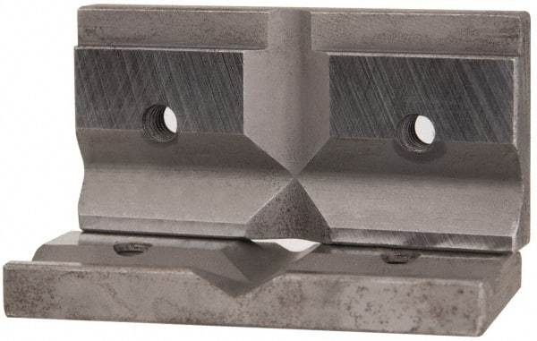 Cardinal Tool - 3" Wide x 1.5mm High, V-Groove Vise Jaw - Hard, Steel, Fixed Jaw, Compatible with 3" Vises - A1 Tooling