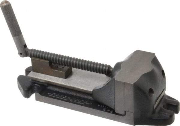 Cardinal Tool - 3" Jaw Opening Capacity x 1-1/2" Throat Depth, Horizontal Drill Press Vise - 3" Wide Jaw, Stationary Base, Rapid Action, 9" OAL x 2-9/16" Overall Height, Steel - A1 Tooling