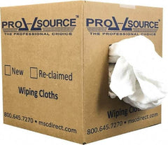 PRO-SOURCE - Wide Virgin Cotton Rags - White, Fleece and Sweatshirt, Low Lint, 5 Lbs. at 3 to 4 per Pound, Box - A1 Tooling