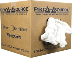 PRO-SOURCE - Wide Virgin Cotton Rags - White, Fleece and Sweatshirt, Low Lint, 10 Lbs. at 3 to 4 per Pound, Box - A1 Tooling