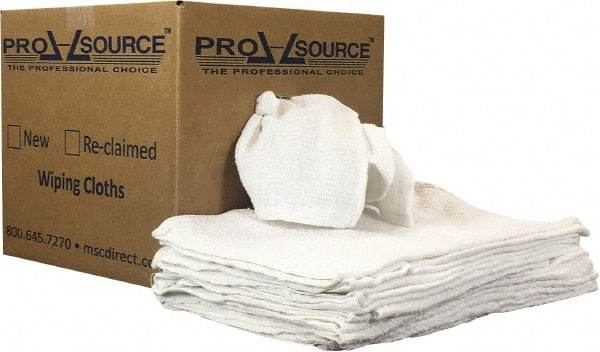 PRO-SOURCE - 19 Inch Long x 16 Inch Wide Virgin Utility Cotton Towels - White, Terry Cloth, Low Lint, 10 Lbs. at 3 to 4 per Pound, Box - A1 Tooling