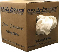 PRO-SOURCE - Reclaimed Cotton Polishing and Dust Cloths - White, Flannel, Low Lint, 5 Lbs. at 3 to 4 per Pound, Box - A1 Tooling