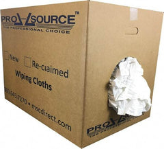 PRO-SOURCE - Cotton Reclaimed Medium Weight Rags - White, Low Lint, 50 Lbs. Bale - A1 Tooling