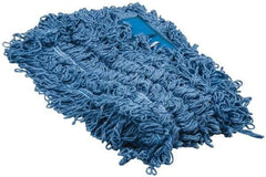 PRO-SOURCE - 48" Long x 5" Wide Yarn Blend Dust Mop Head - Snap-On, Blue, Looped Head - A1 Tooling