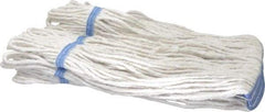 PRO-SOURCE - 1-1/4" White Head Band, X-Small Blended Fiber Loop End Mop Head - 4 Ply, Clamp Jaw Connection, Use for General Purpose - A1 Tooling