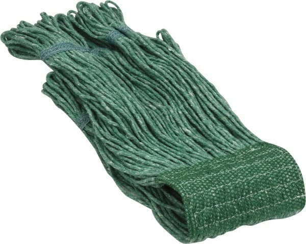 PRO-SOURCE - 5" Green Head Band, Medium Blended Fiber Loop End Mop Head - 4 Ply, Clamp Jaw Connection, Use for General Purpose - A1 Tooling