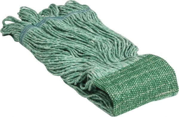 PRO-SOURCE - 5" Green Head Band, Large Blended Fiber Loop End Mop Head - 4 Ply, Side Loading Connection, Use for General Purpose - A1 Tooling