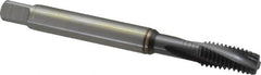 Guhring - 3/8-16 UNC 4 Flute 2BX Modified Bottoming Spiral Flute Tap - Powdered Metal, TiCN Finish, 100mm OAL, Right Hand Flute, Right Hand Thread, Series 2912 - A1 Tooling