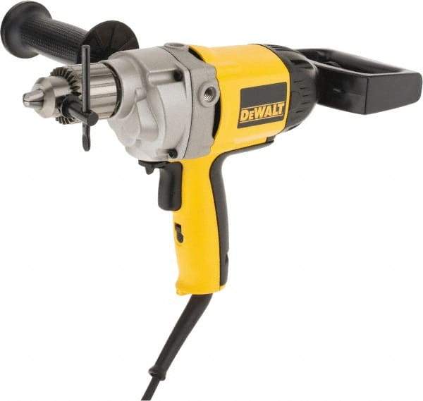 DeWALT - 1/2" Keyed Chuck, 550 RPM, Spade Handle Electric Drill - 9 Amps, 120 Volts, Reversible, Includes 2-Position Rear Spade Handle, 3-Position Side Handle, Chuck Key with Holder - A1 Tooling