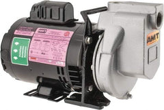 American Machine & Tool - 115/230 Volt, 1 Phase, 1/3 HP, Chemical Transfer Self Priming Centrifugal Pump - 1 Inch Inlet, Stainless Steel and Cast Iron Housing, Stainless Steel Impeller, 44 Ft. Shut Off, Viton Seal - A1 Tooling