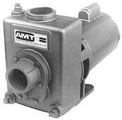 American Machine & Tool - 230/460 Volt, 3 Phase, 1-1/2 HP, Self Priming Centrifugal Pump - 1-1/2 Inch Inlet, 93 Head Pressure, Cast Iron Housing and Impeller - A1 Tooling