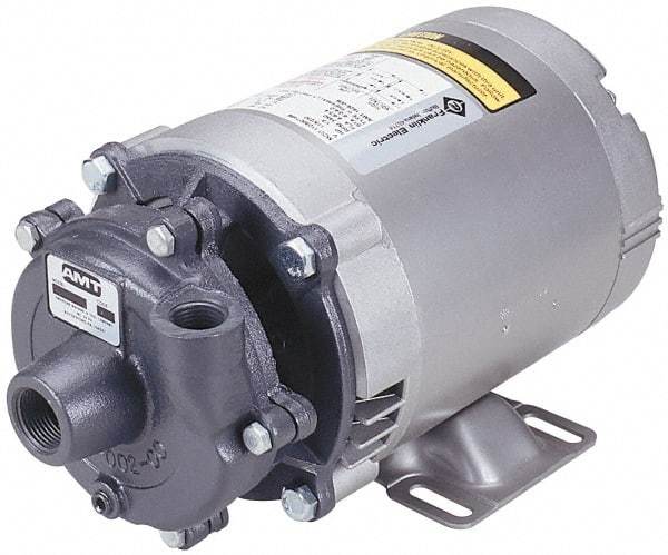 American Machine & Tool - 115/230 Volt, 1 Phase, 3/4 HP, Stainless Steel Straight Pump - 1-1/4 Inch Inlet, 1 Inch Outlet, 58 Max Head psi, Stainless Steel Impeller - A1 Tooling