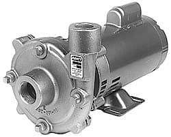 American Machine & Tool - 115/230 Volt, 1 Phase, 1/2 HP, Cast Iron Straight Pump - 1-1/4 Inch Inlet, 1 Inch Outlet, 86 Max Head psi, Bronze Impeller - A1 Tooling