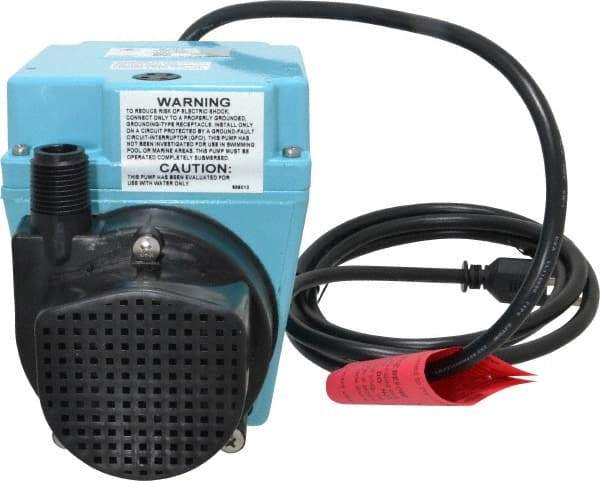 Little Giant Pumps - 1/12 HP, 10.6 psi, Aluminum Miniature Submersible Pump - 3/4 Inch Inlet, 1/2 Inch Outlet, 6 Ft. Long Power Cord, 3.5 Amp - A1 Tooling