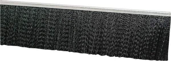 PRO-SOURCE - 1/2" Back Strip Brush Width, Metal Black Nylon Strip Brush - 2" Bristle Length, Nylon, 72" OAL - A1 Tooling