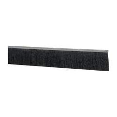 PRO-SOURCE - 5/16" Back Strip Brush Width, Metal Black Nylon Strip Brush - 3" Bristle Length, Nylon, 72" OAL - A1 Tooling