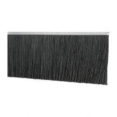 PRO-SOURCE - 5/16" Back Strip Brush Width, Metal Black Nylon Strip Brush - 6" Bristle Length, Nylon, 72" OAL - A1 Tooling