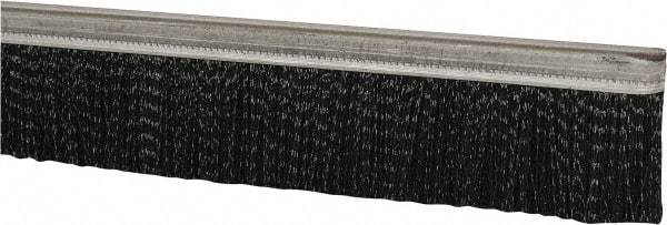 PRO-SOURCE - 1/2" Back Strip Brush Width, Metal Black Nylon Strip Brush - 2" Bristle Length, Nylon, 72" OAL - A1 Tooling