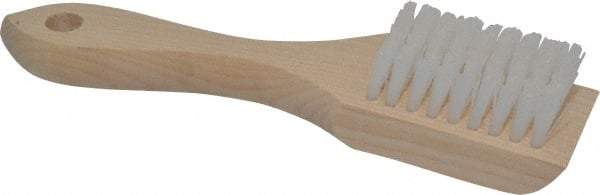 PRO-SOURCE - 5/8" Bristle Length, Synthetic Scouring Brush - 2-1/2" Long x 1-5/8" Wide Head, 6-3/4" OAL, White, Wood Block - A1 Tooling