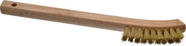 Made in USA - 5/8" Bristle Length, Brass Scouring Brush - 2-7/8" Long x 1/2" Wide Head, 8-5/8" OAL, Hardwood Block - A1 Tooling