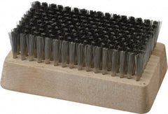 Made in USA - 3/4" Bristle Length, Stainless Steel Cleaning & Finishing Brush - 4-1/4" Long x 2-1/2" Wide Head, 4-1/4" OAL, Hardwood Block - A1 Tooling