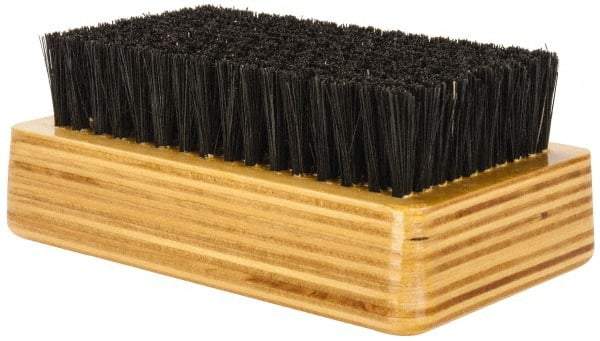 Made in USA - 3/4" Bristle Length, Hoghair Cleaning & Finishing Brush - 4-1/4" Long x 2-1/2" Wide Head, 4-1/4" OAL, Hardwood Block - A1 Tooling