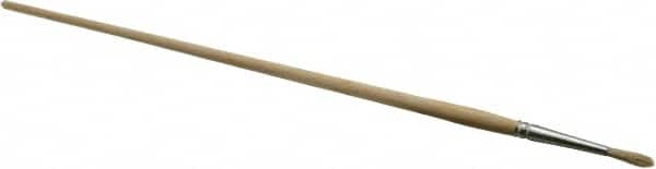 PRO-SOURCE - #2 Pig/Boar Artist's Paint Brush - 5/32" Wide, 3/4" Bristle Length, 11" Wood Handle - A1 Tooling