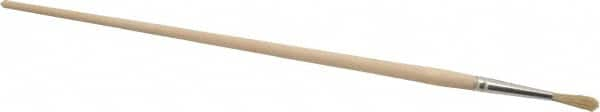 PRO-SOURCE - #3 Pig/Boar Artist's Paint Brush - 3/16" Wide, 7/8" Bristle Length, 11" Wood Handle - A1 Tooling