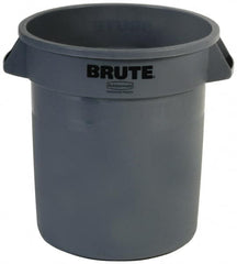 10 Gal Round Gray Trash Can Polyethylene