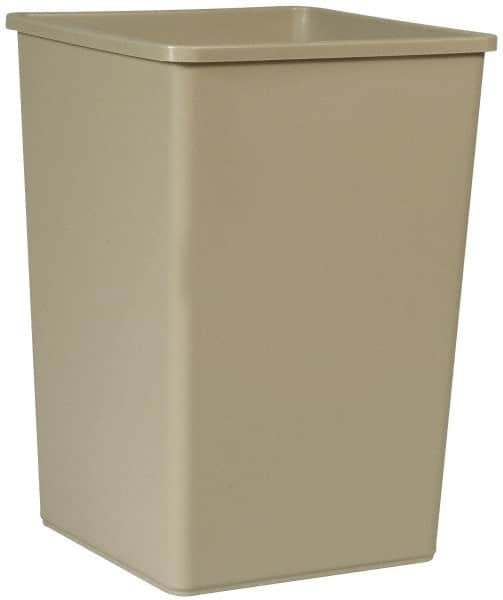 Rubbermaid - 35 Gal Beige Square Trash Can - Polyethylene, 27-5/8" High x 19-1/2" Long x 19-1/2" Wide - A1 Tooling